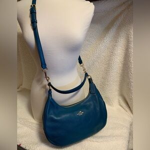 NWOT Coach East West Harley Deep Teal Hobo Bag